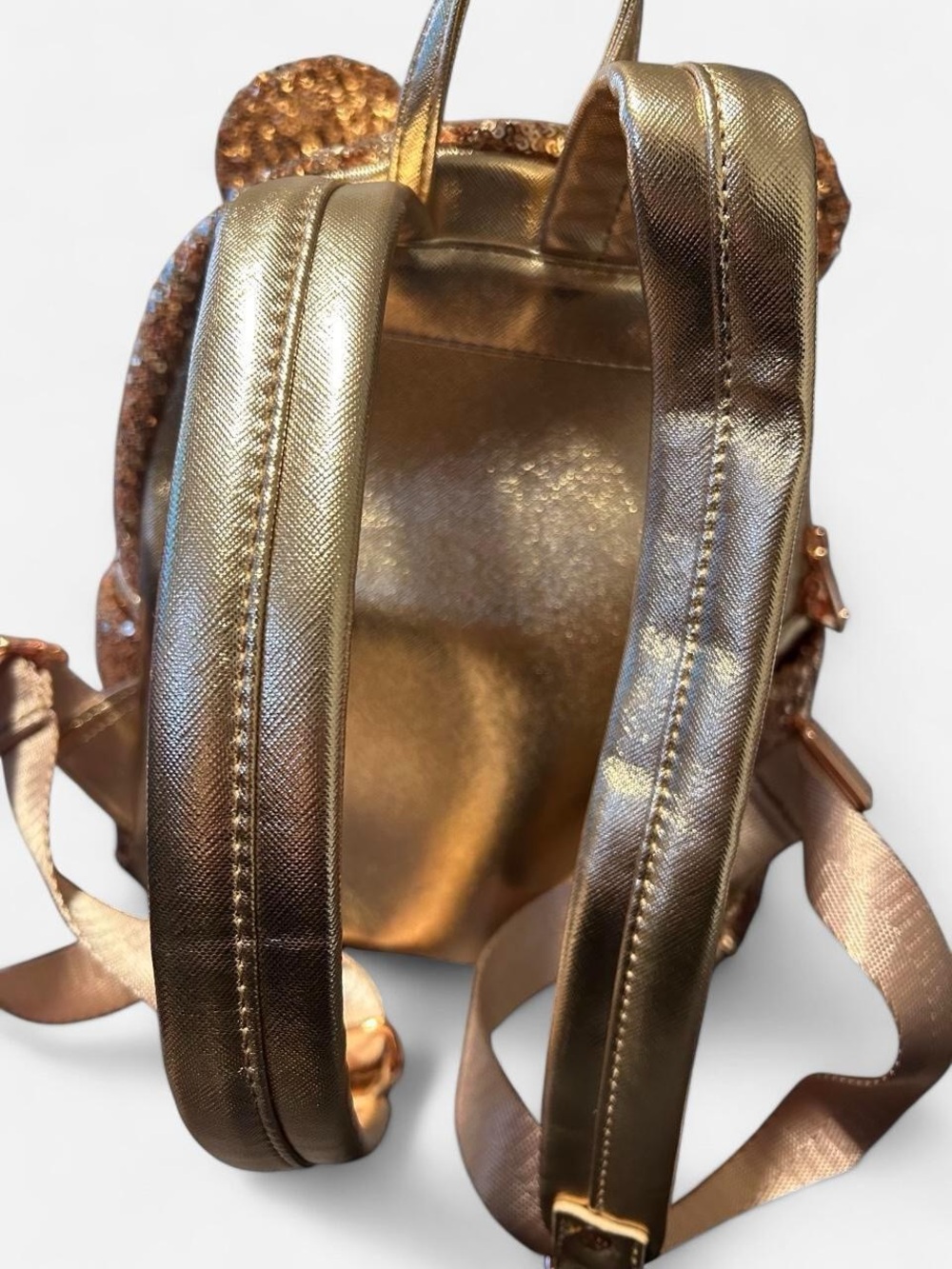 Rose Gold Sequined DisneyPark Loungefly Backpack - Picture 3 of 6